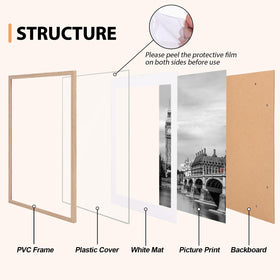 Fixwal thin border natural finish frames highlight photos without distraction