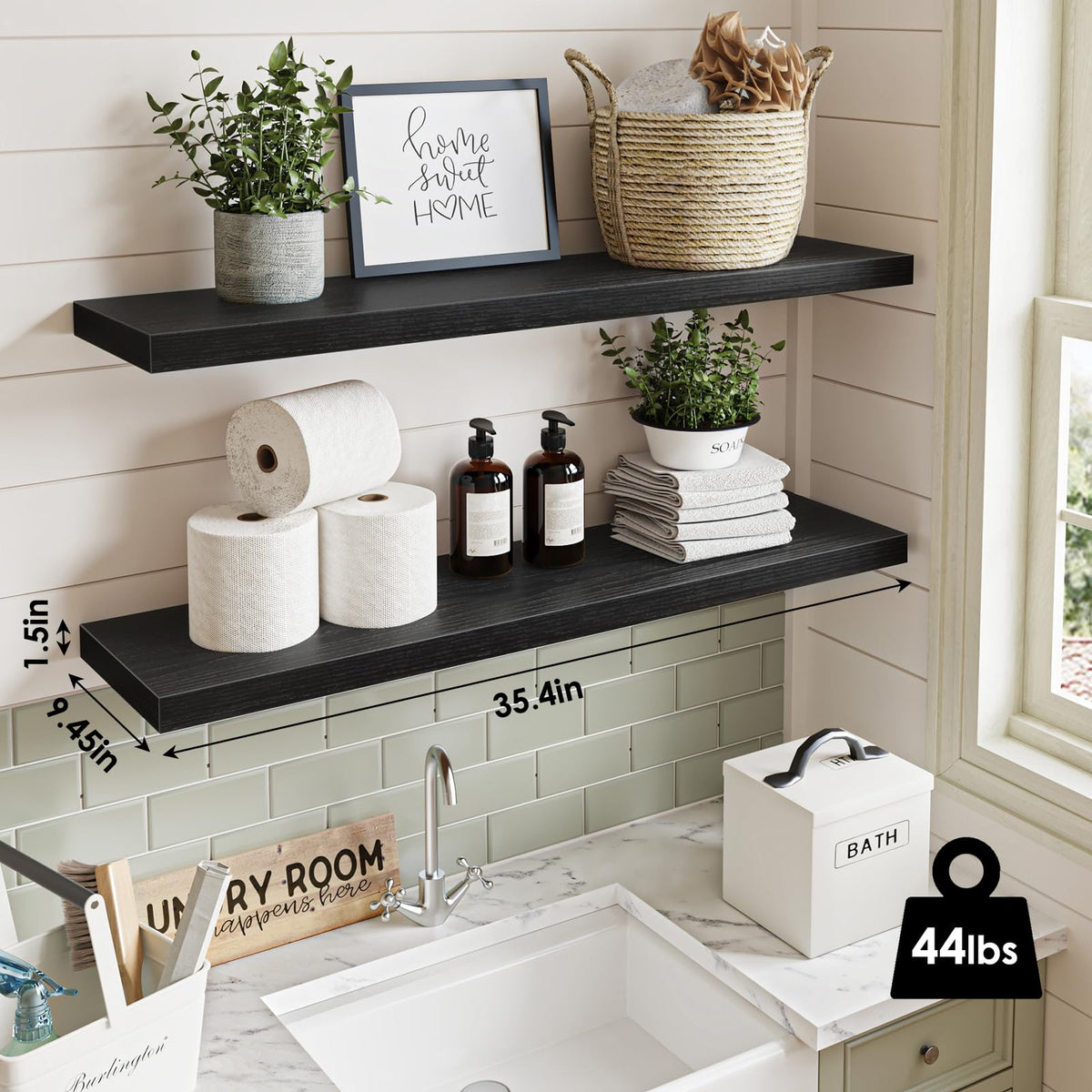 Fixwal 35-inch long shelf offers ample space for decor and essentials