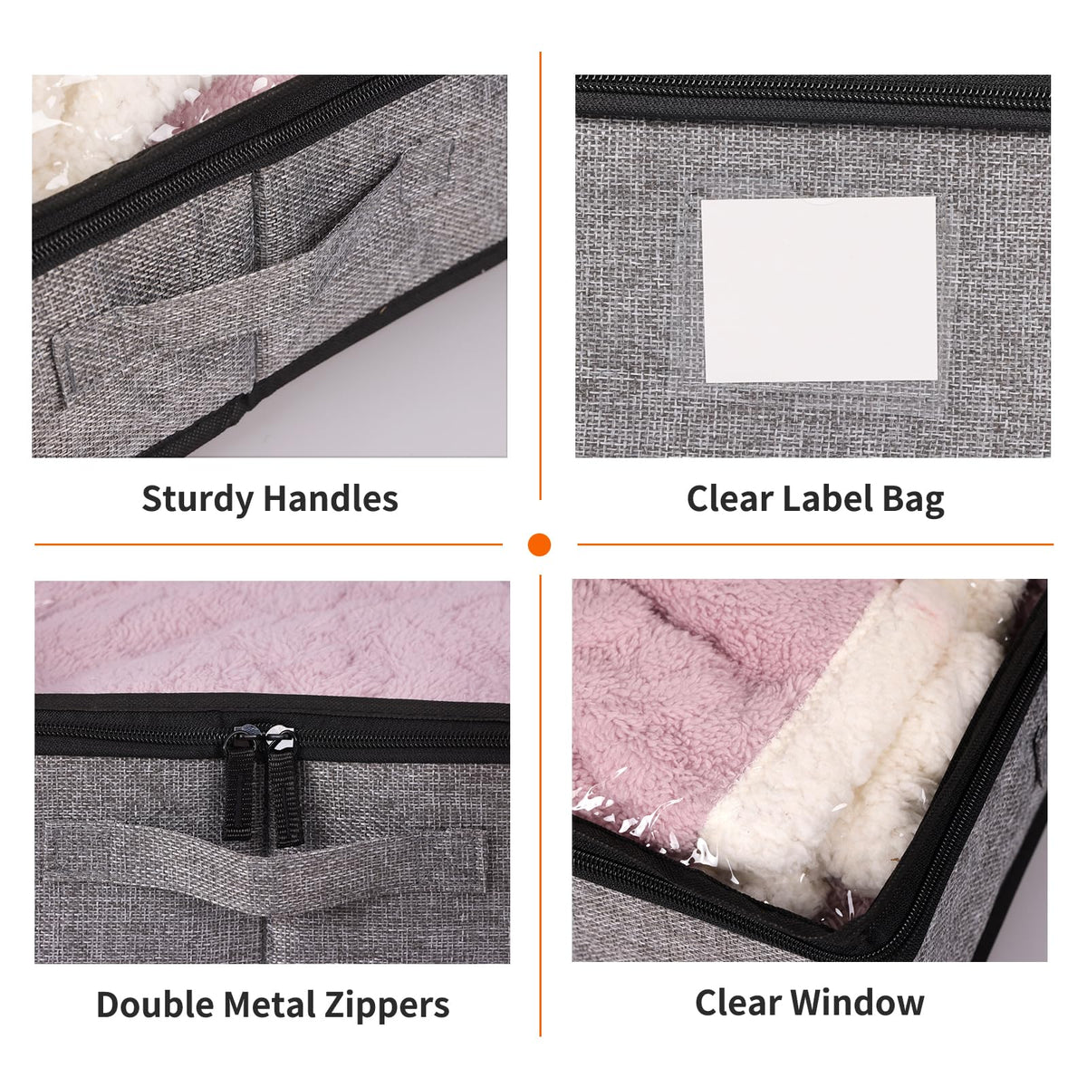 Fixwal under-bed storage container clear top lid helps you spot contents at a glance.
