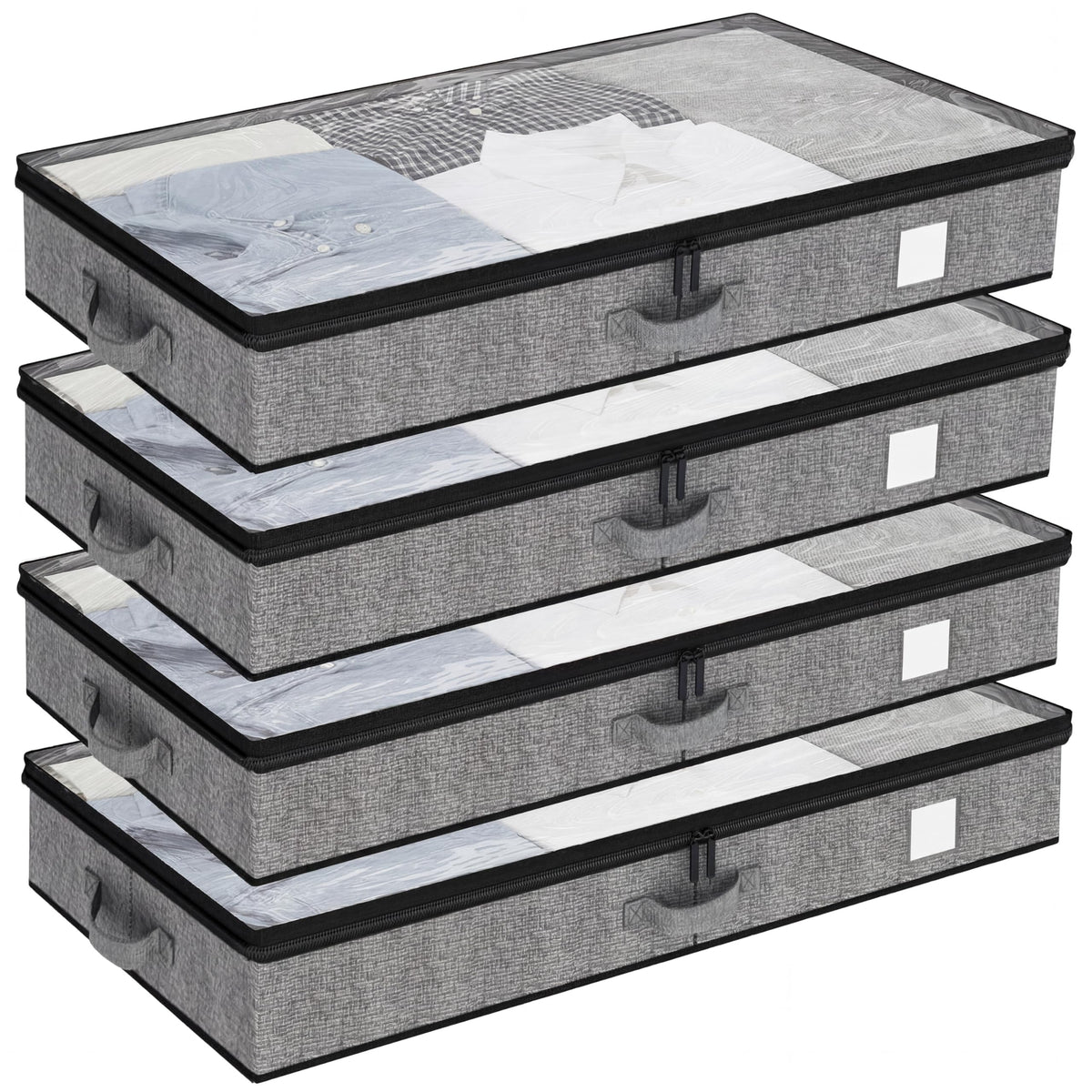 Fixwal under-bed storage container with linen texture for durable organization under the bed.