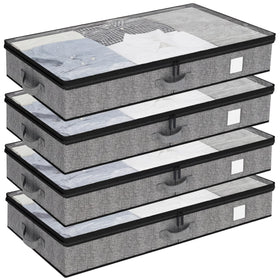 Fixwal under-bed storage container with linen texture for durable organization under the bed.