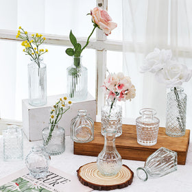 Fixwal vintage glass bud vases for wedding decor and intimate floral arrangements
