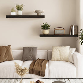 Fixwal wall-mounted rustic woodgrain shelf on wall for stylish organization