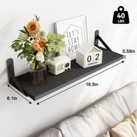 Fixwal wall-mounted shelves in a bedroom setup showing tidy organization and decorative display.