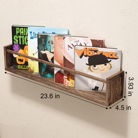 Fixwal wall-mounted shelves brown wood provide sturdy storage with space savings.