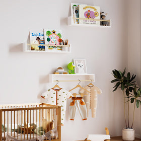 Fixwal wall-mounted shelves in white natural ready for books and decor