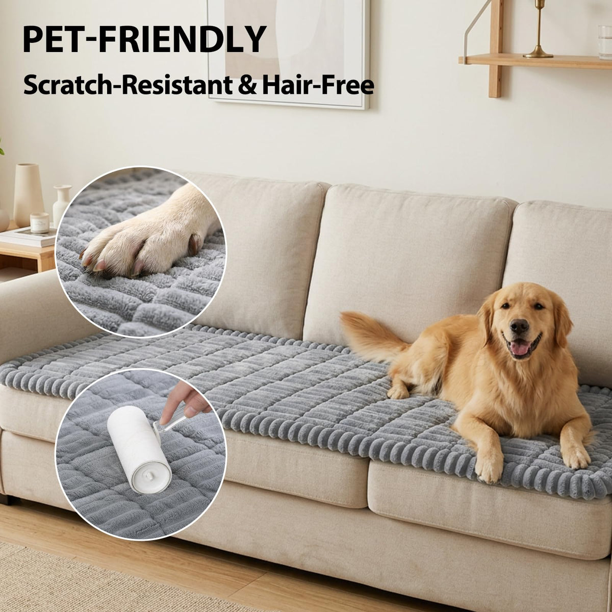 Fixwal waterproof backing blocks urine and spills to protect your couch.
