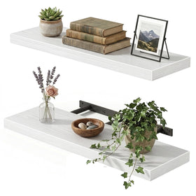 Fixwal white shelves 22in wall-mount display for organized storage.