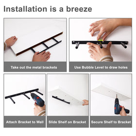 Installation kit included for quick, secure Fixwal shelf mounting.
