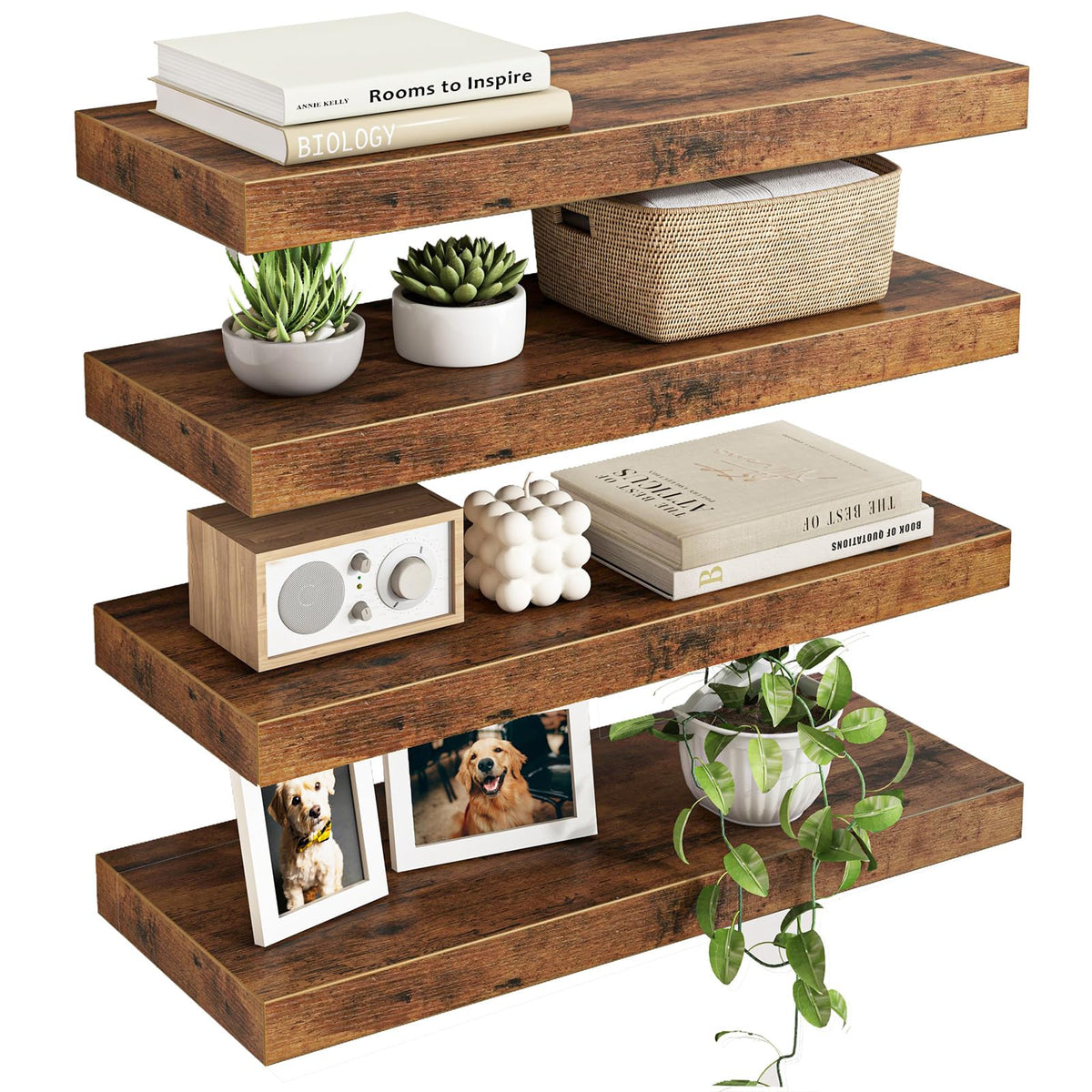 Fixwal wood floating shelves with invisible brackets for a clean wall display