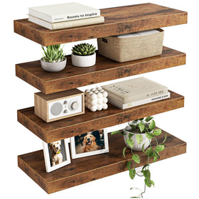 Fixwal wood floating shelves with invisible brackets for a clean wall display