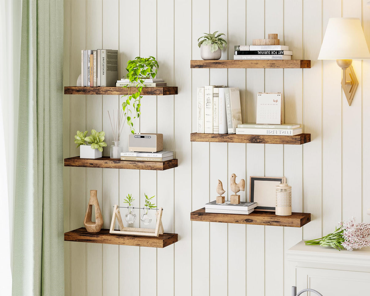 Fixwal wood shelves spice storage and kitchen organization.