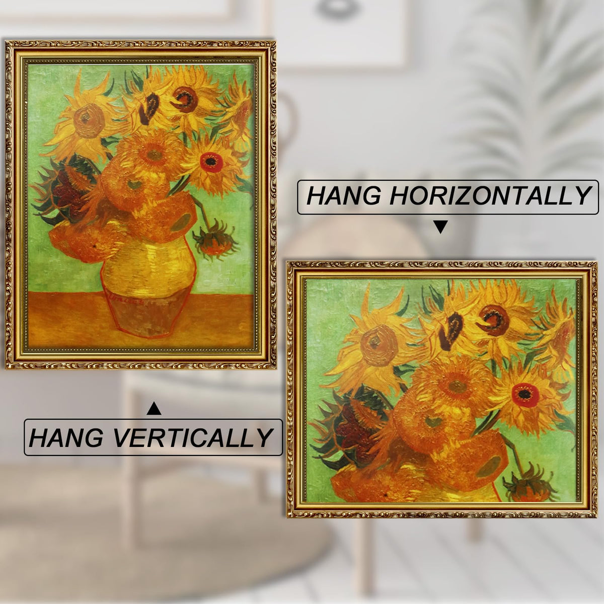 FJXMFRAME gallery-ready display on wall with baroque frame accent