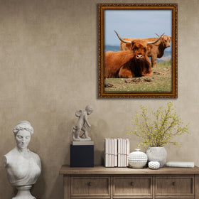 FJXMFRAME gold ornate frame as elegant wall art for living spaces.
