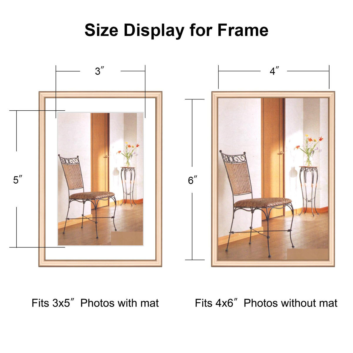 Fkvat 4x6 photo without mat in a clean display
