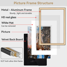 Fkvat brushed aluminum frame with thin profile for modern tabletops