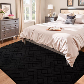 Flagover rug close-up fluff shows memory foam comfort underfoot.