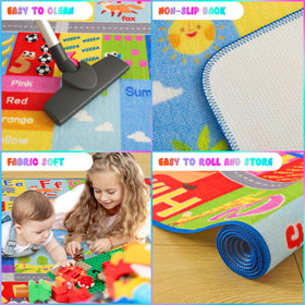 Flagover Daycare Rug with anti-slip backing to keep toddlers safe during floor activities.