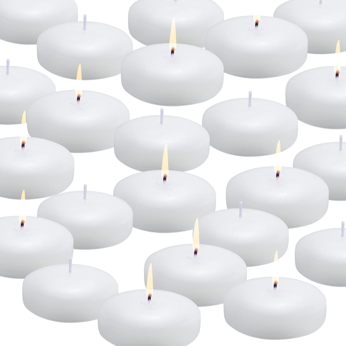 FlameCan 24-pack floating candles in water for elegant centerpieces