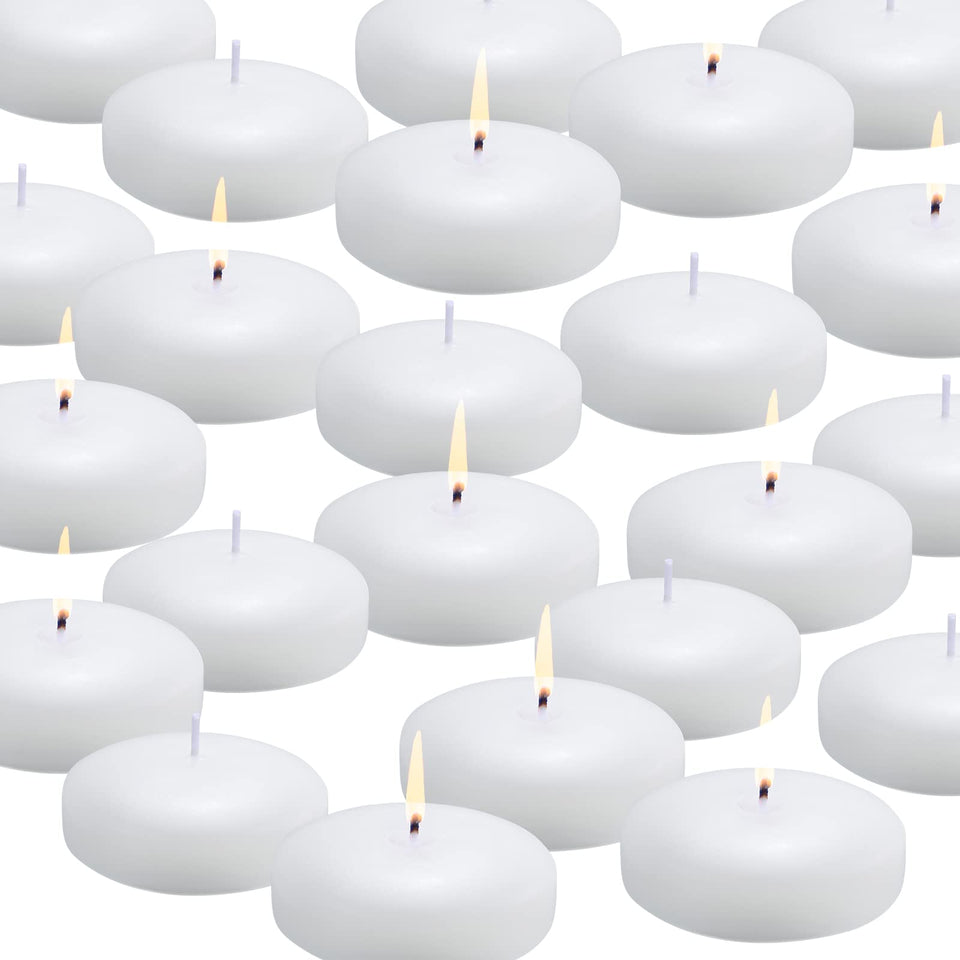 FlameCan 24-pack floating candles in water for elegant centerpieces
