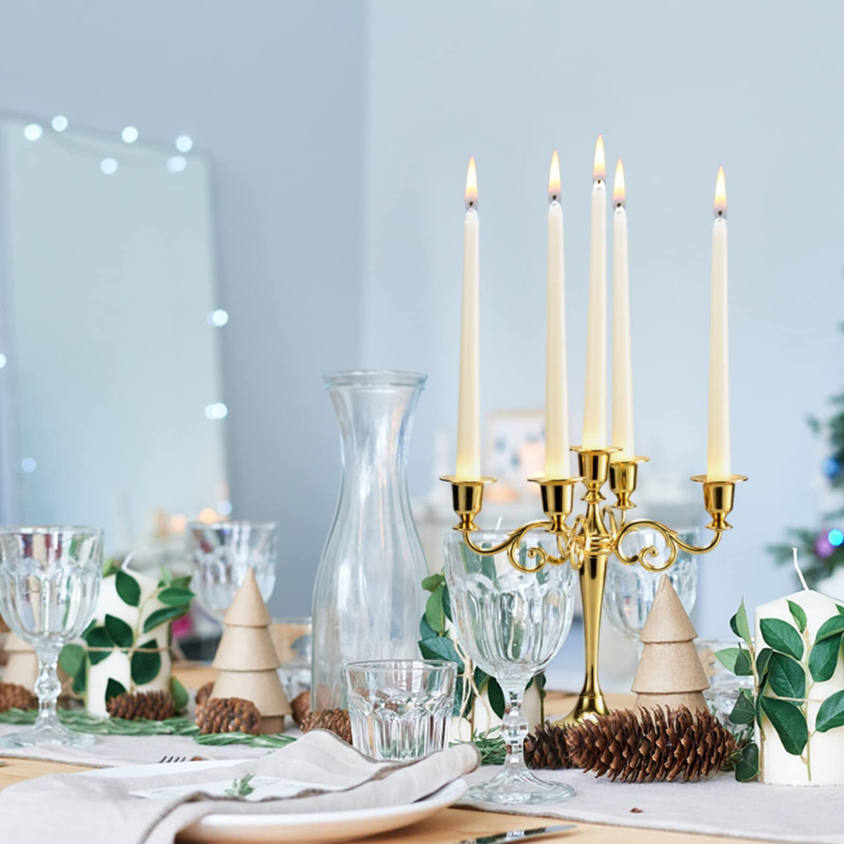 FlameCan Ivory 10in taper candles in 40-pack unlit for clean lighting