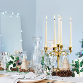 FlameCan Ivory 10in taper candles in 40-pack unlit for clean lighting
