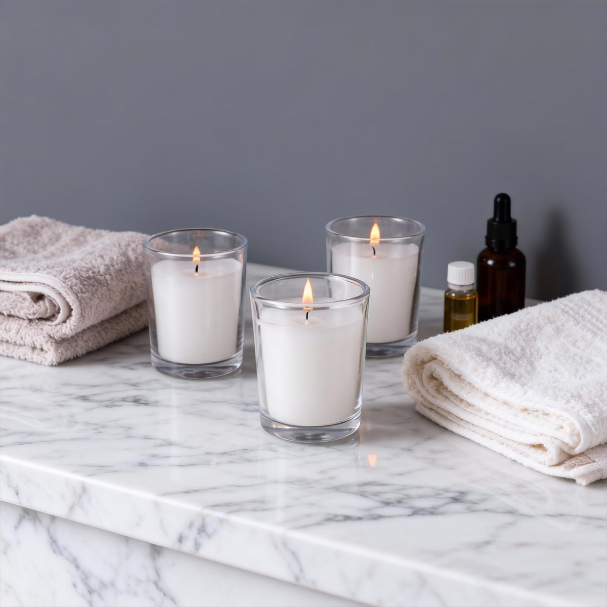 FlameCan secure packaging protects fragile glass candles during delivery.