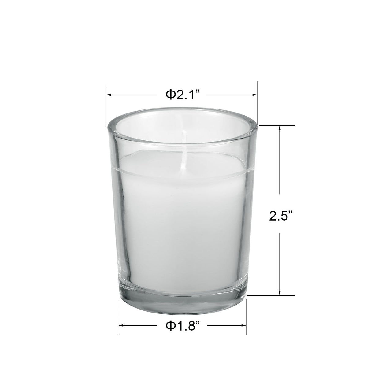 FlameCan unscented votive candles close-up wick for clean burn.