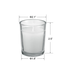 FlameCan unscented votive candles close-up wick for clean burn.