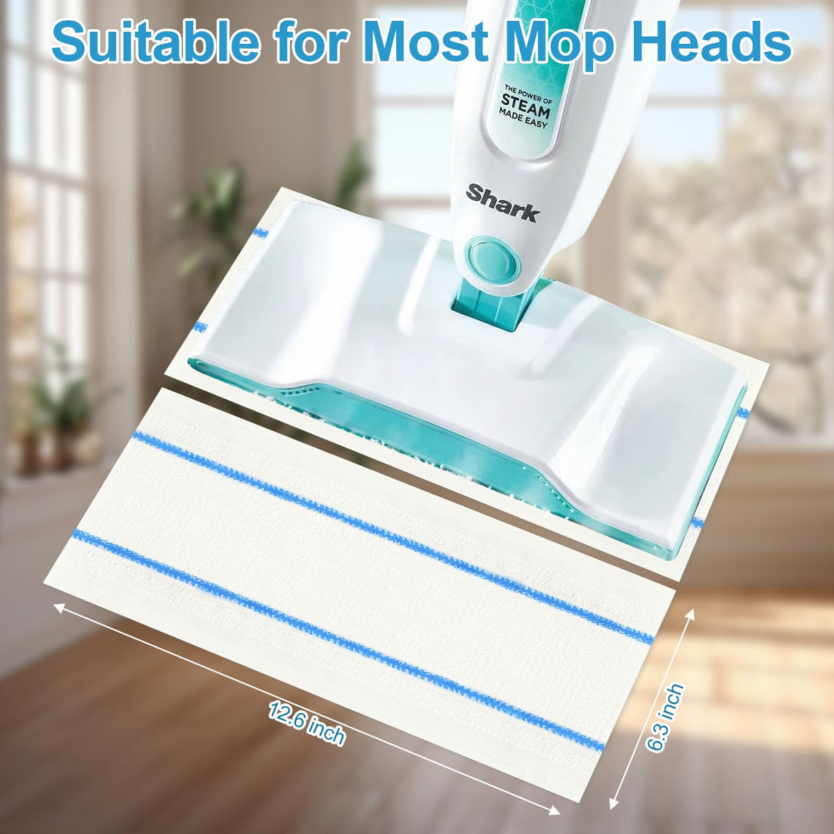Flammi microfiber pad for Shark S3250—thick microfiber traps grime.