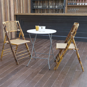 Flash Furniture Elon foldable legs, easy transport and storage.