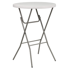 Flash Furniture Kathryn round bar height table with granite white top for events