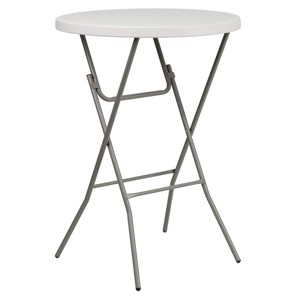 Flash Furniture Kathryn round bar height table with granite white top for events