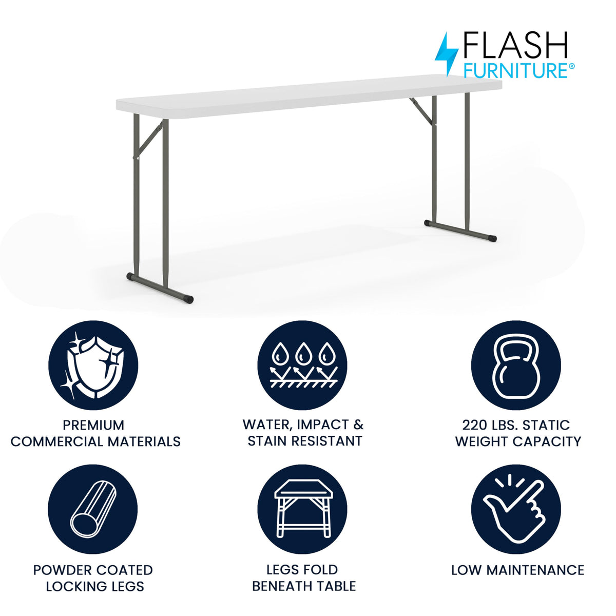 Flash Furniture Kathryn waterproof plastic top perfect for indoor and outdoor use.