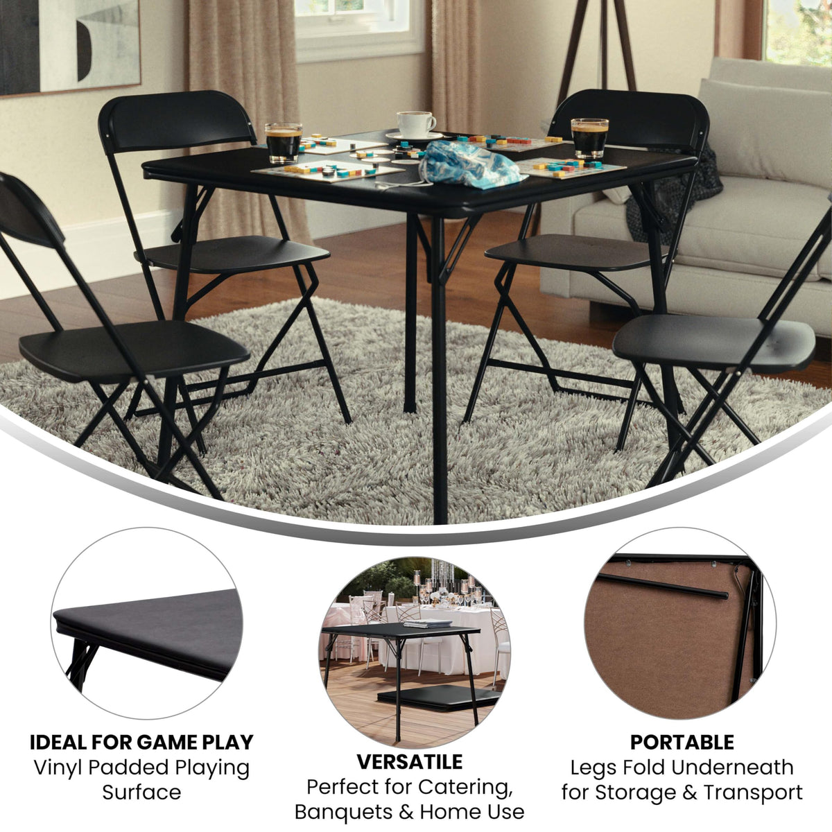 Flash Furniture Madelyn portable folding design for quick setup