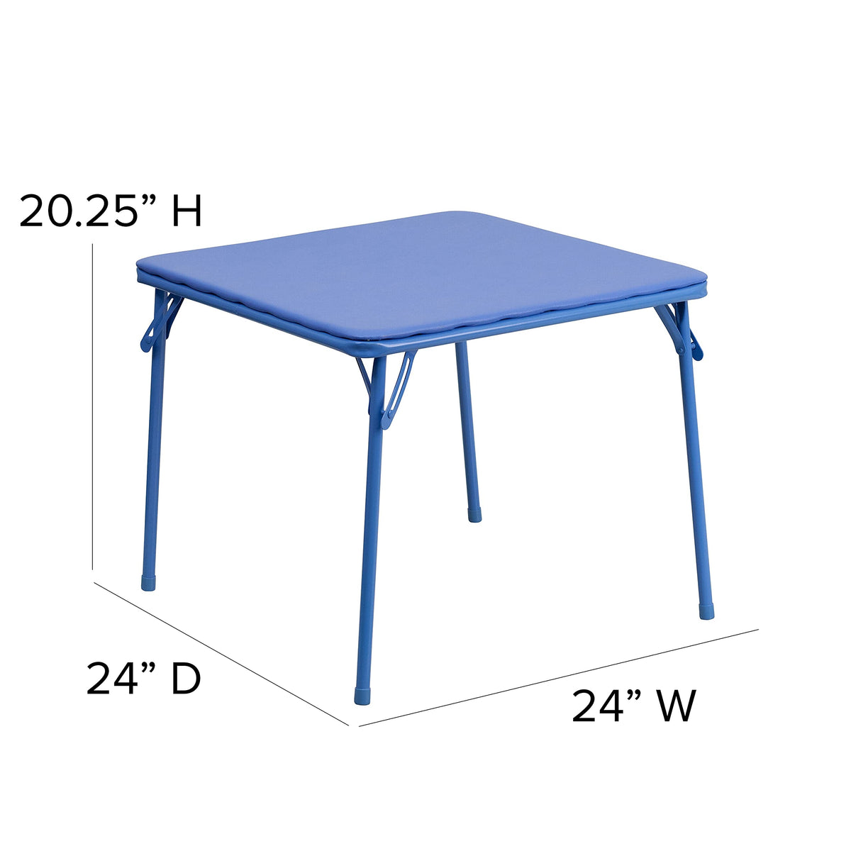 Flash Furniture Mindy Kids safety lever highlights secure folding for safe storage.