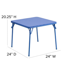 Flash Furniture Mindy Kids safety lever highlights secure folding for safe storage.