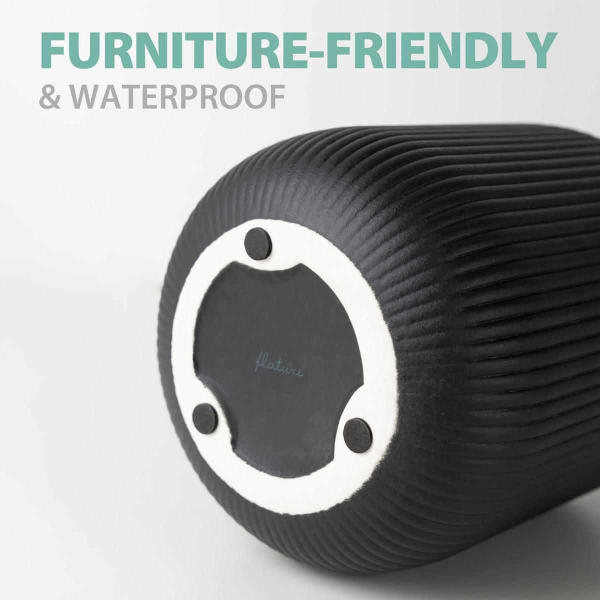 Flature grooved vase black gift idea suitable for occasions