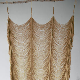 Flber macrame curtain wedding backdrop adds natural elegance
