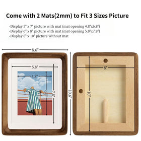 FLECHAZO versatile display for tabletop or wall mounting with included nails.