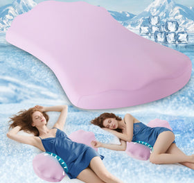 Fledano Lumbar Pillow bed under back support for night comfort and spinal alignment.