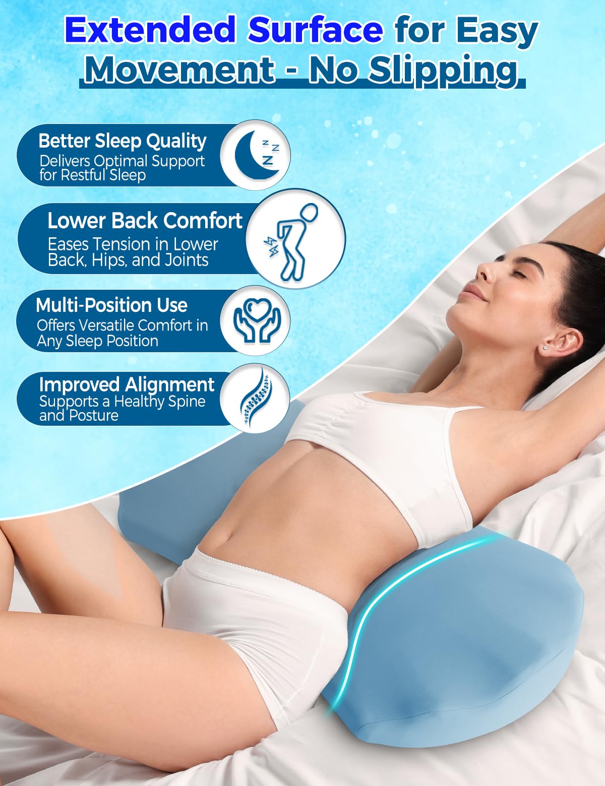 Fledano memory foam closeup showing contouring for gentle support.