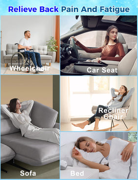Fledano pillow in use on a bed shows multi position comfort