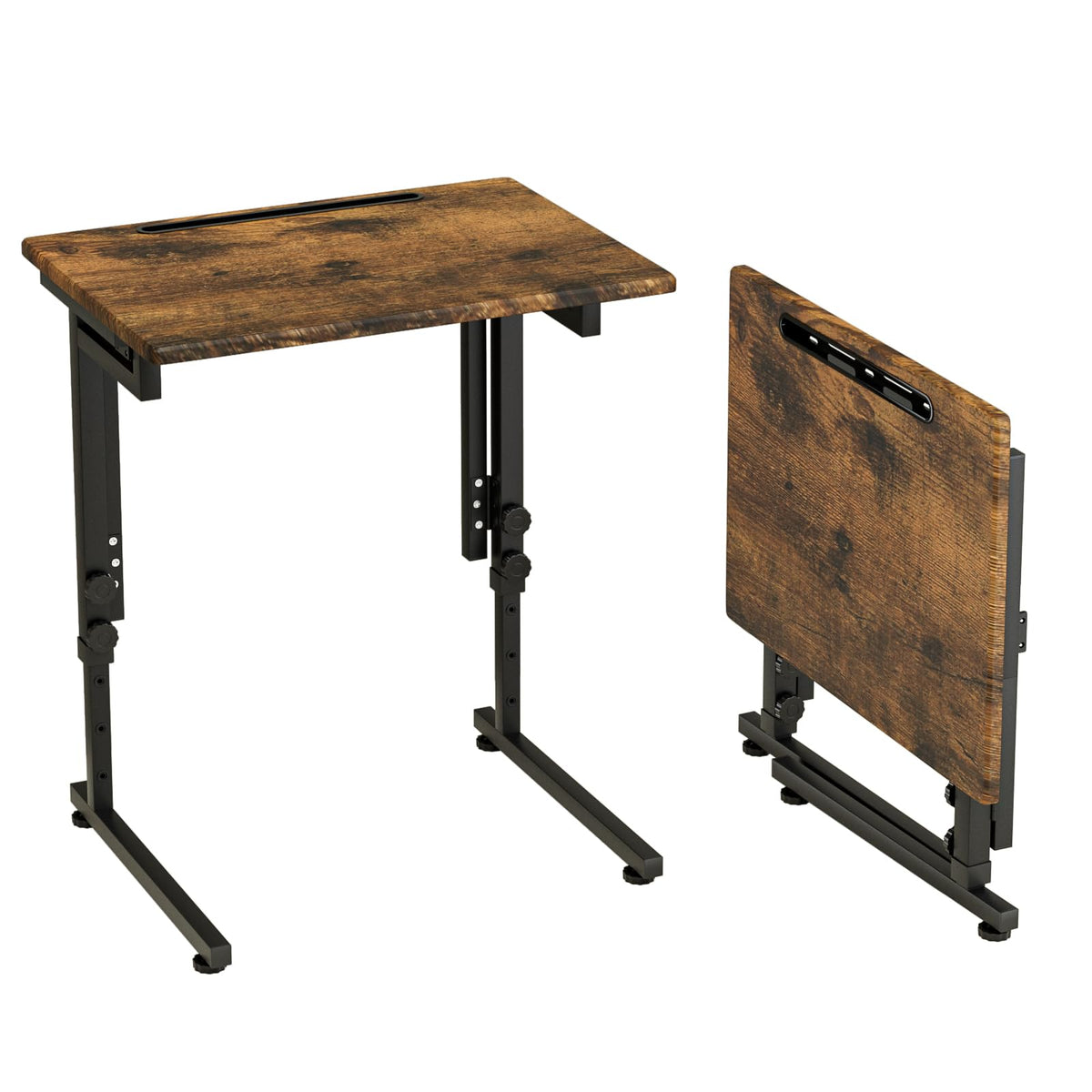 Fleecy day adjustable tv tray table top ready for meals and devices