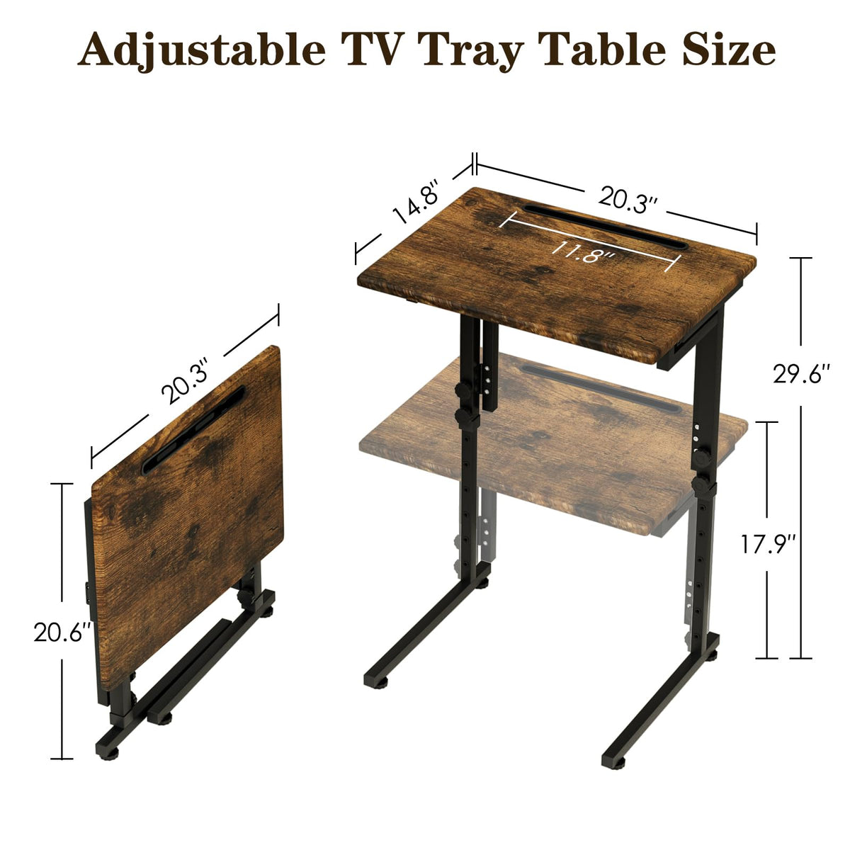 Fleecy day folding tv tray stores under sofa without clutter