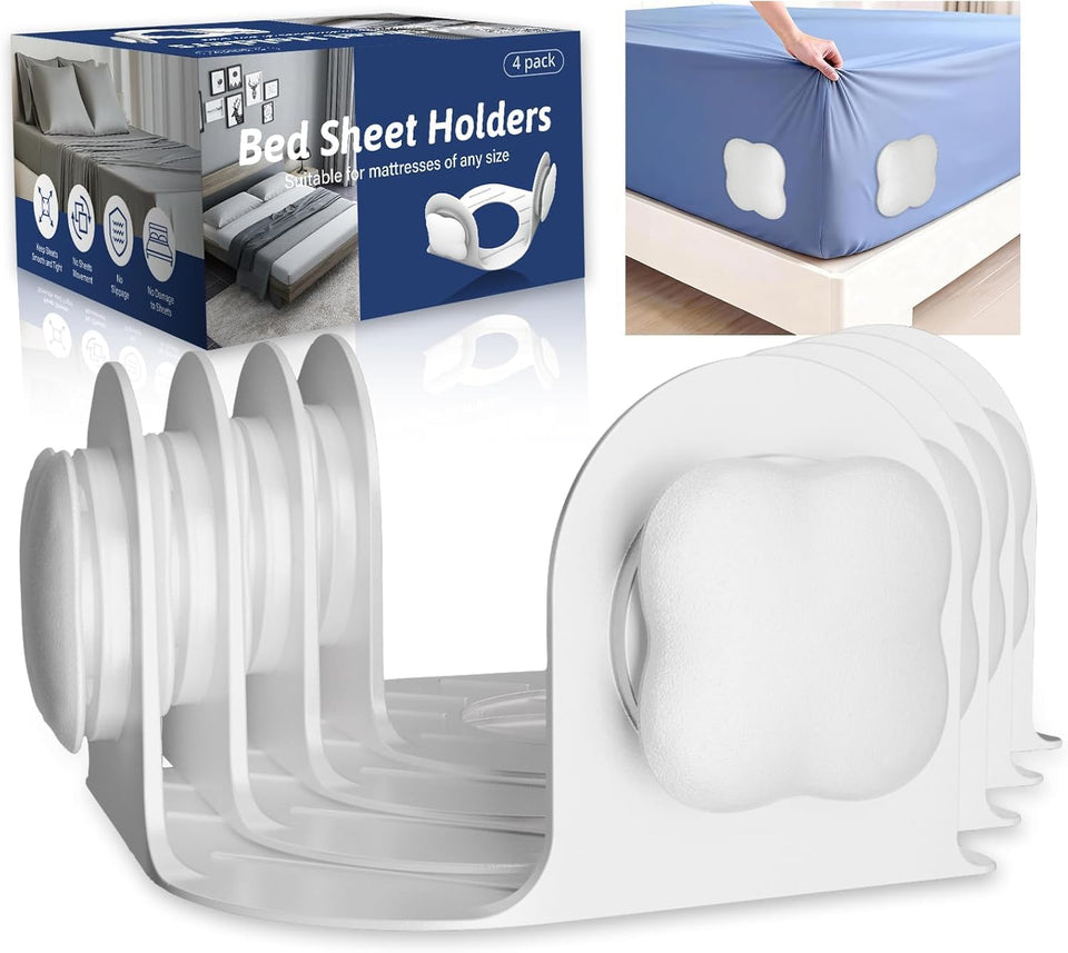 Flelano sheet holders 4-pack corner grip keeps sheets taut overnight.