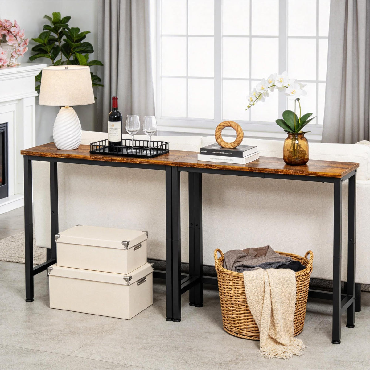Flevra adjustable feet keep the surface level on uneven floors.