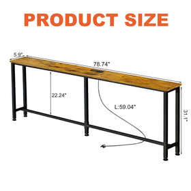 Flevra narrow hallway table keeps cables tidy and accessible