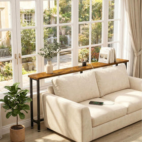 Flevra console table with built-in charging station powers devices neatly in living spaces