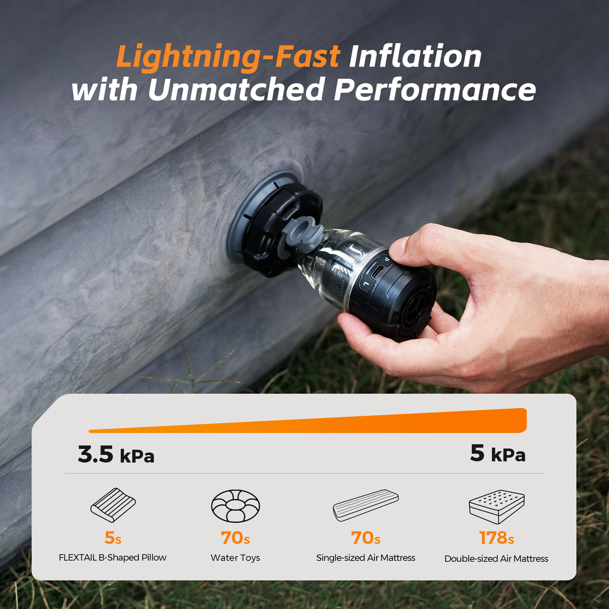 FLEXTAILGEAR Max Pump 3 camping light in action during night setup